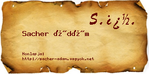 Sacher Ádám névjegykártya